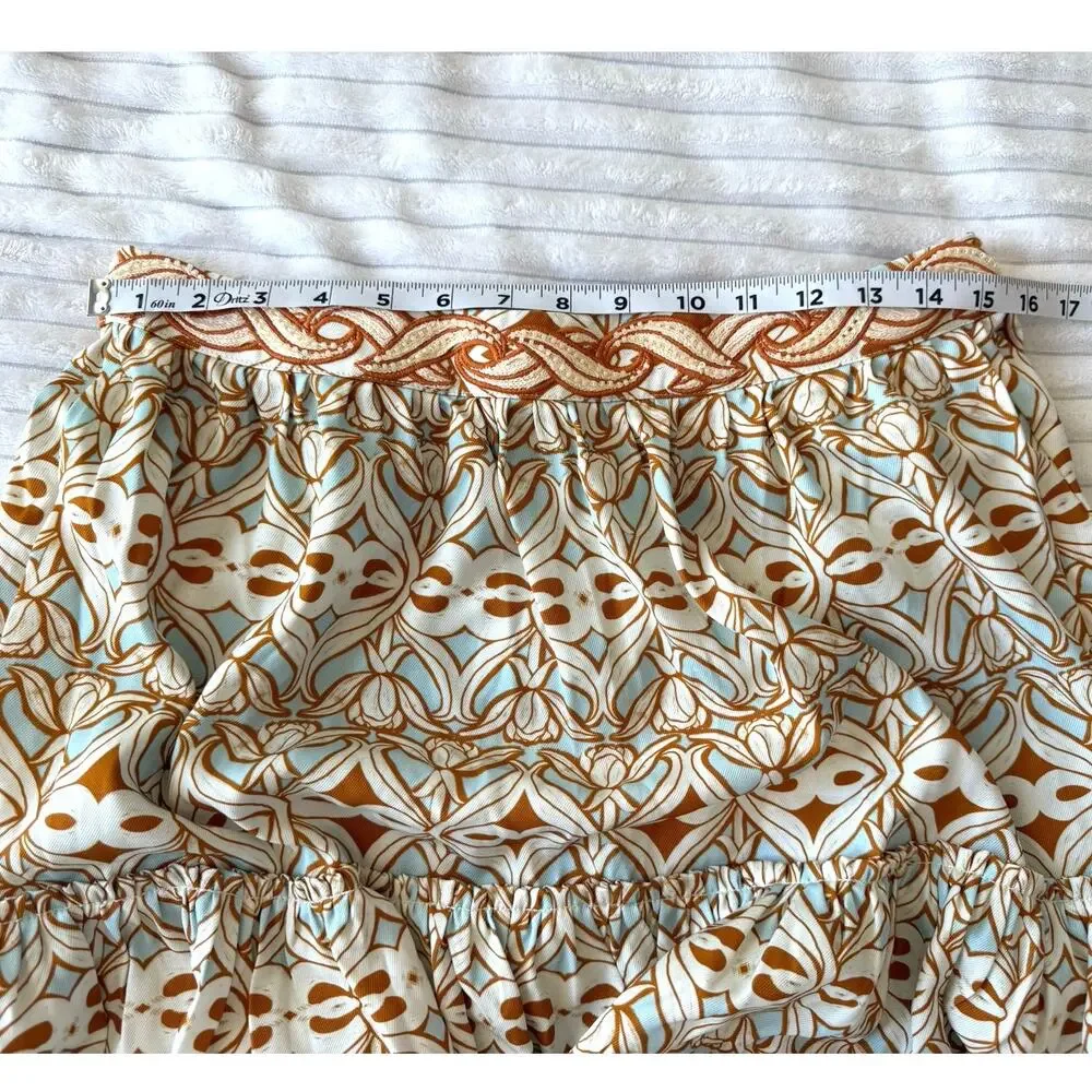 Agua by Agua Bendita NWT Calados Skirt Crop Top Set Large Macadamia Acara - Picture 14 of 16